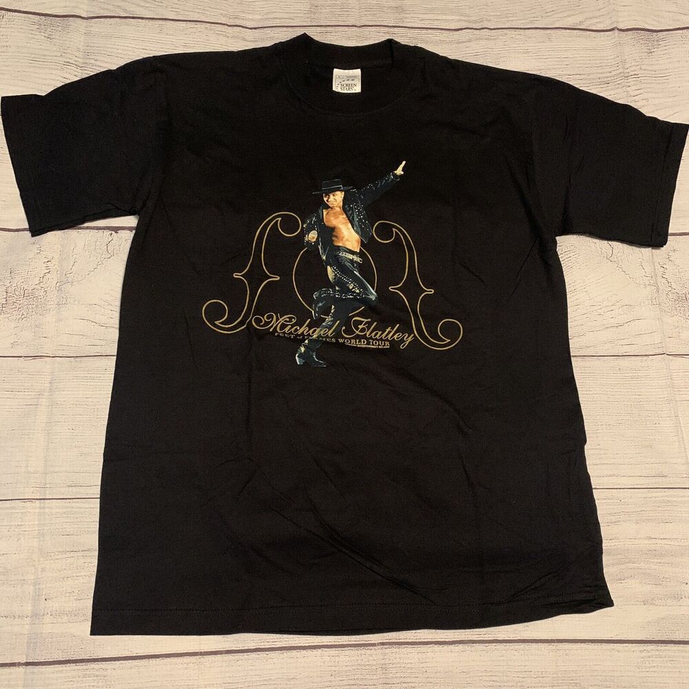 Michael Flatley Feet of Flames World Tour 2000 Mens Large Screen Stars T Shirt
